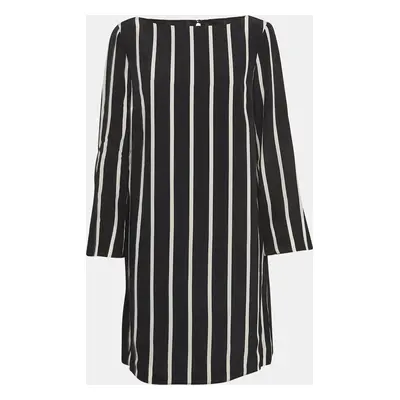 Emilio Pucci Black Pinstripe Silk Short Shift Dress