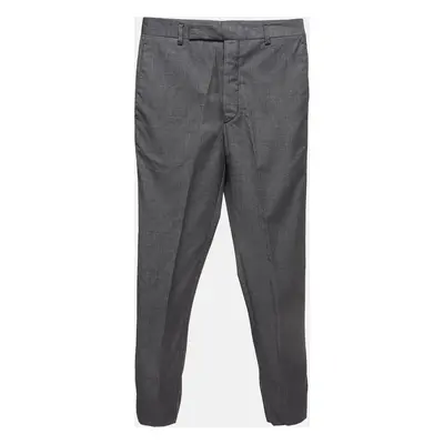 Prada Grey Wool Regular Trousers