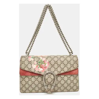 Gucci Pink/Beige Signature Coated Canvas and Suede Small Dionysus Shoulder Bag