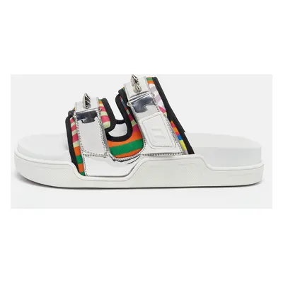 Christian Louboutin Multicolor Canvas and Leather Daddy Pool Sandals Size