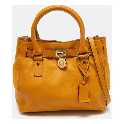 Michael Kors Mustard Leather Hamilton North South Tote