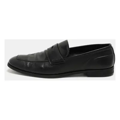 Prada Black Leather Penny Loafers Size