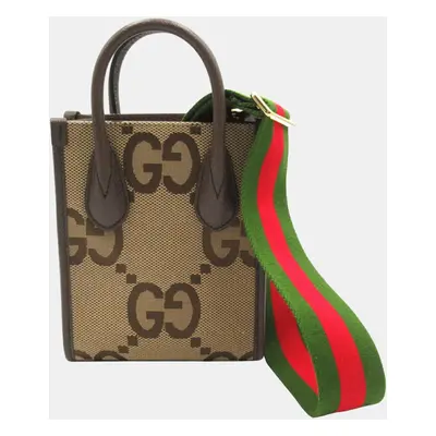 Gucci Brown Canvas Jumbo GG Tote Bag