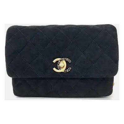 Chanel Black suede Chain Flap Bag