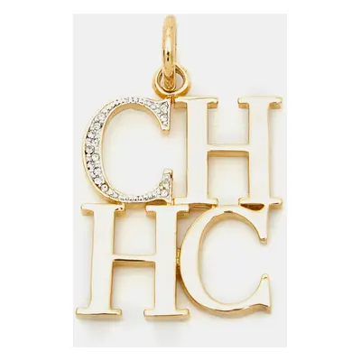 Carolina Herrera CH Crystal Gold Tone Pendant