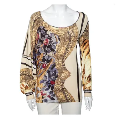 Class by Roberto Cavalli Multicolor Printed Jersey Top