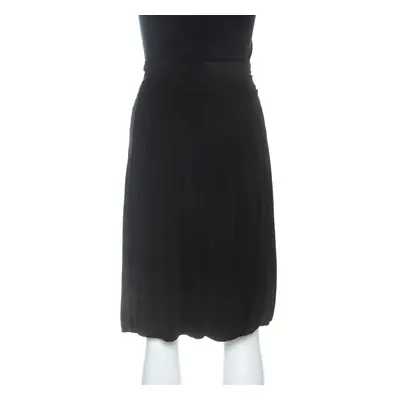 Roberto Cavalli Black Knit Gathered Detail Skirt