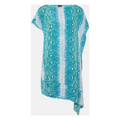 Joseph Blue Snake Printed Silk Shift Dress