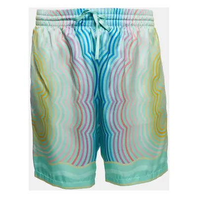 Casablanca Blue Printed Satin Silk Masao San Shorts