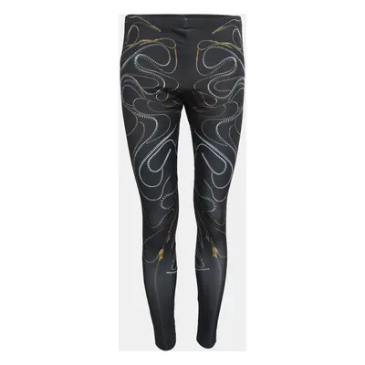 Alexander McQueen Black Zipper Print Jersey Leggings