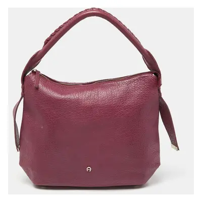 Aigner Pink Leather Zip Hobo