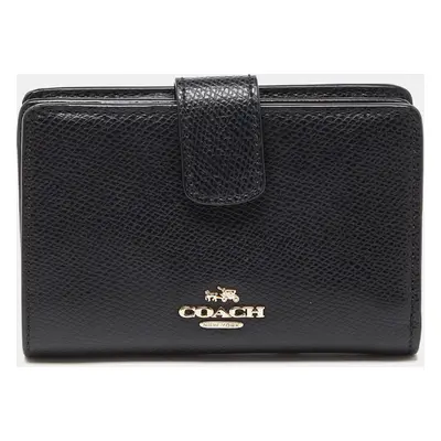 Coach Black Leather Compact Wallet