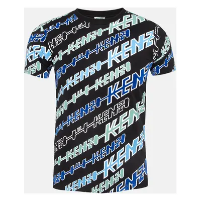 Kenzo Black Logo Graphic Print Cotton Crew Neck T-Shirt