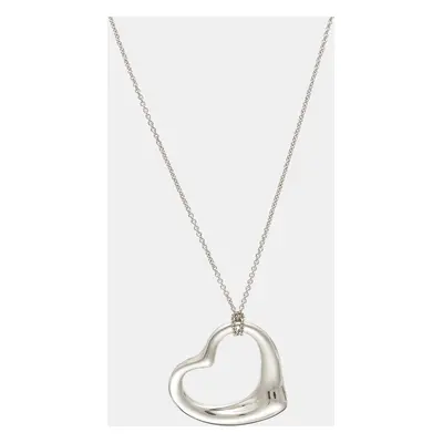 Tiffany & Co. Elsa Peretti Open Heart Sterling Silver Large Model Necklace