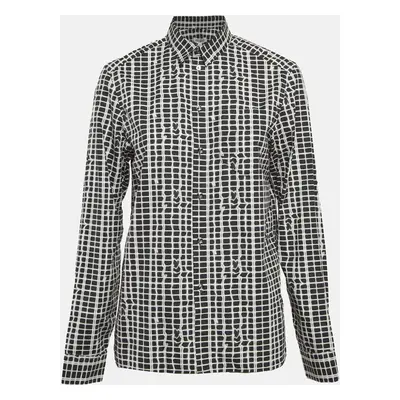 Kenzo Black/White Abstract Check Cotton Shirt