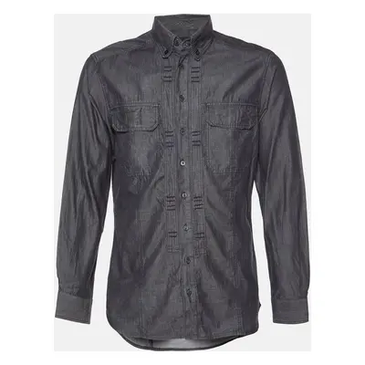 Just Cavalli Black Cotton Button Down Shirt