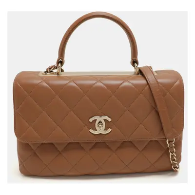 Chanel Brown Quilted Leather Medium Trendy CC Bag