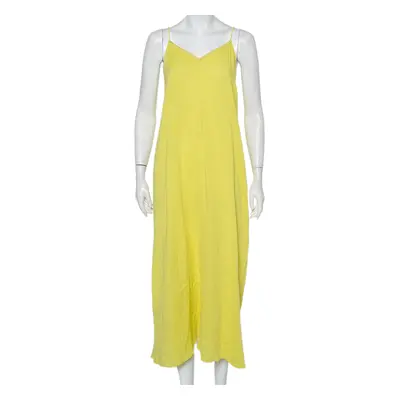 Zadig & Voltaire Yellow Cotton Open Back Ralia Maxi Dress