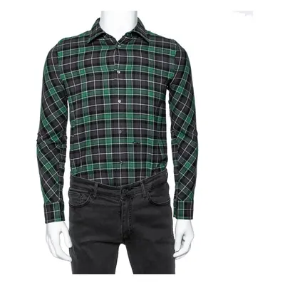 Dsquared2 Green & Grey Cotton Checked Flannel Shirt