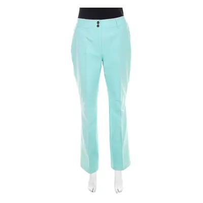 Escada Mint Green Cotton Stretch Denim Straight Fit Jeans