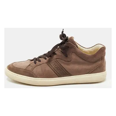 Tod's Brown Suede Low Top Sneakers Size 41.5