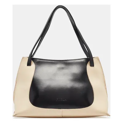 Furla Black/Cream Leather Bag