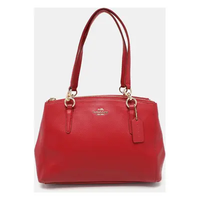 Coach Red Leather Christie Top Zip Satchel