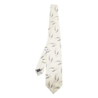 Dolce & Gabbana Cream Floral Silk Jacquard Tie