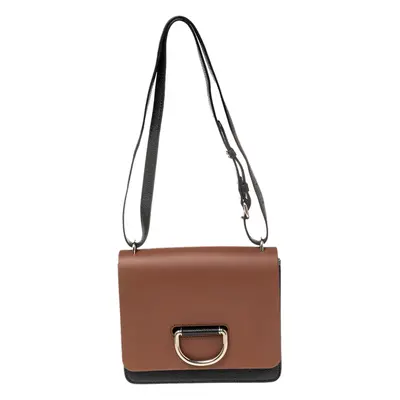 Burberry Brown/Black Leather Small D-Ring Shoulder Bag