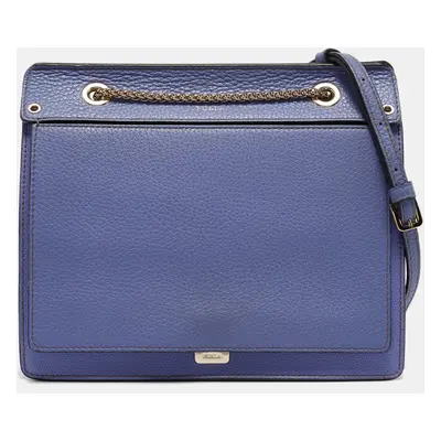 Furla Blue/Purple Leather Like Crossbody Bag