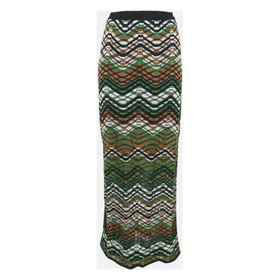 M Missoni Black Striped Knit Maxi Skirt