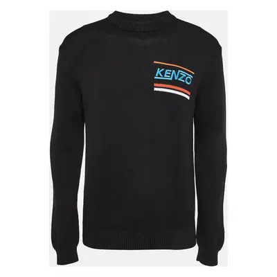 Kenzo Black Embroidered Rib Knit Jumper