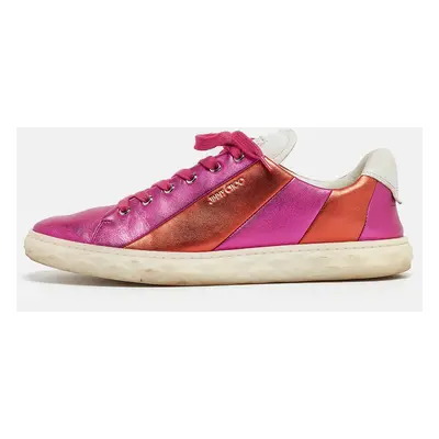 Jimmy Choo Multicolor Leather Diamond Sneakers Size