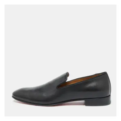 Christian Louboutin Black Leather Dandelion Smoking Slippers Size