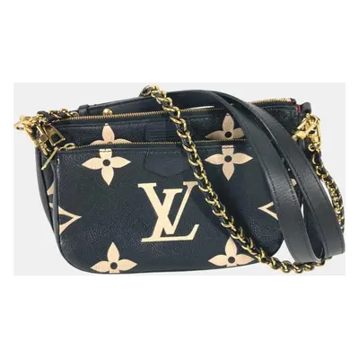 Louis Vuitton Black Beige Monogram Empreinte Bicolor Shoulder Bag