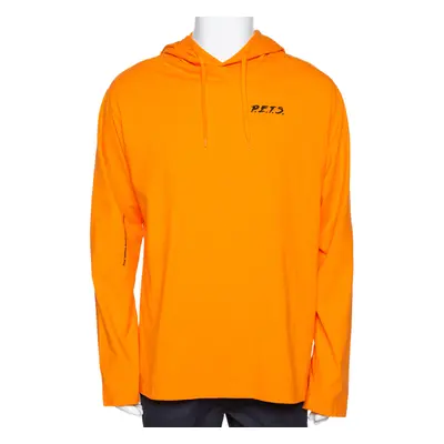 Vetements Orange Pets Print Cotton Oversized Hoodie