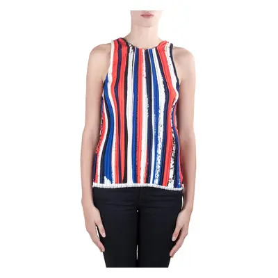 Dion Lee II Multicolor Plisse Striped Knit Sleeveless Top