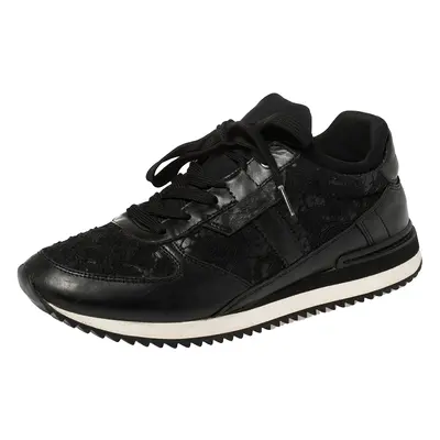 Dolce & Gabbana Black Lace And Leather Low Top Sneakers Size 38.5