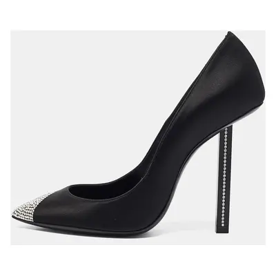 Saint Laurent Black Satin Tower Pumps Size