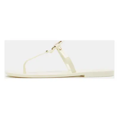 Tory Burch Ivory Rubber Mini Miller Thong Flats Size 37.5