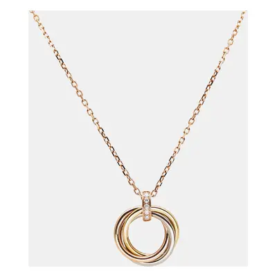 Cartier Trinity Diamond 18K Three Tone Gold Pendant Necklace