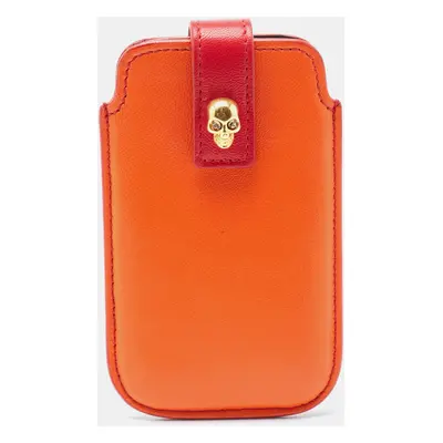 Alexander McQueen Red/Orange Skull Embellished iPhone 5/5s Cover