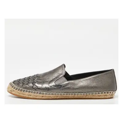 Bottega Veneta Metallic Leather Espadrille Flats Size