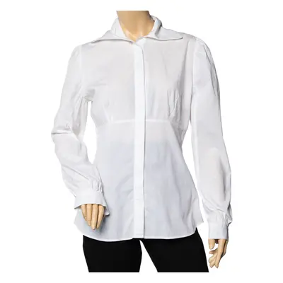 Just Cavalli White Cotton Paneled Button Front Shirt