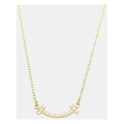 Tiffany & Co. T Smile Mini Diamond Necklace 18k Yellow Gold Metal