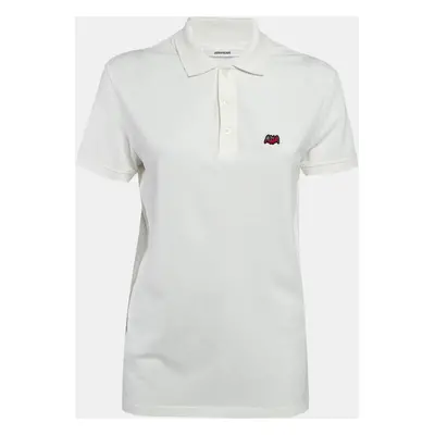 Zadig & Voltaire White Cotton Badge Detail Polo T-Shirt