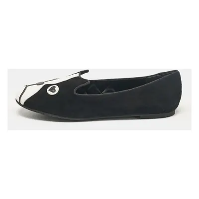 Marc by Marc Jacobs Black Leather and Suede Ballet Flats Size