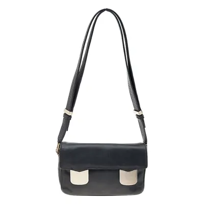 Valentino Black Leather Flap Shoulder Bag