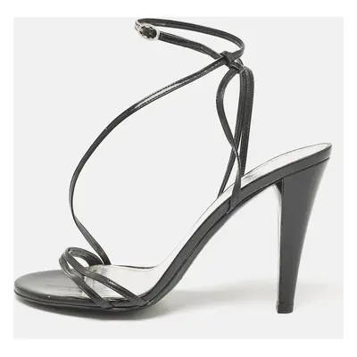 Isabel Marant Black Patent Ankle Strap Sandals Size