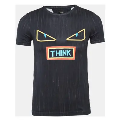 Fendi Black Monster Eyes Print Jersey T-Shirt